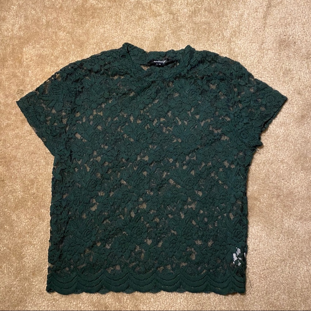 green lace top